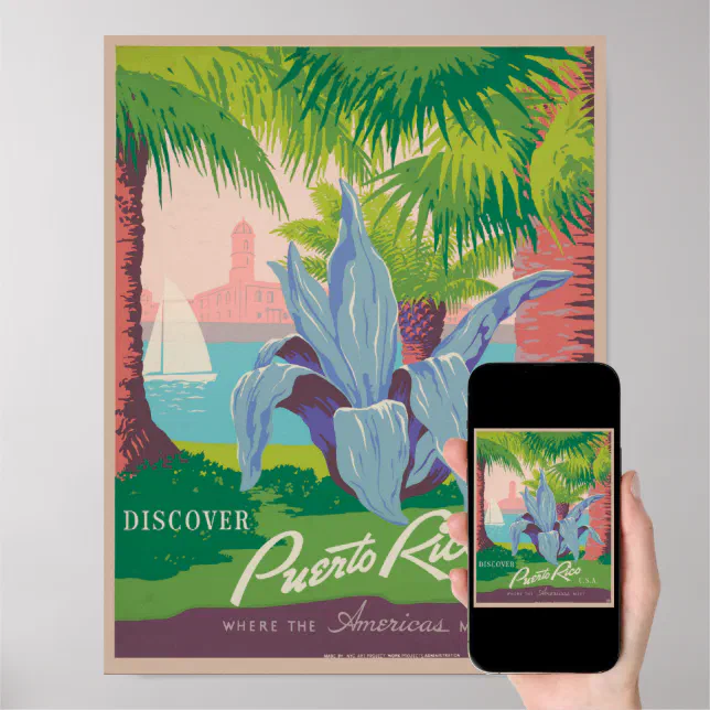 Puerto Rico Vintage Travel Poster | Zazzle