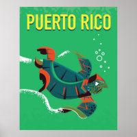 puerto rico vintage travel poster