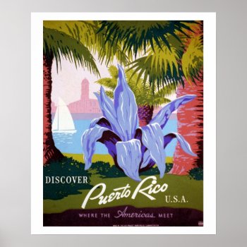 Puerto Rico Vintage Travel Poster by PrimeVintage at Zazzle