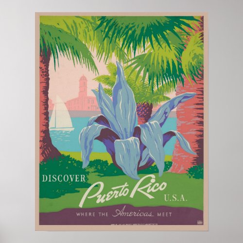 Puerto Rico Vintage Travel Poster