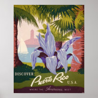 Puerto Rico Vintage Travel Poster Art Print