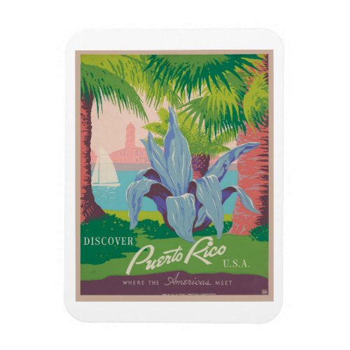 Puerto Rico Vintage Travel Poster Magnet