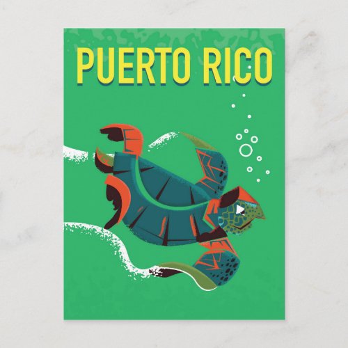 puerto rico vintage travel poster postcard