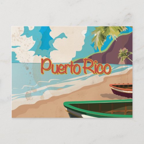 Puerto Rico Vintage Travel Poster Postcard