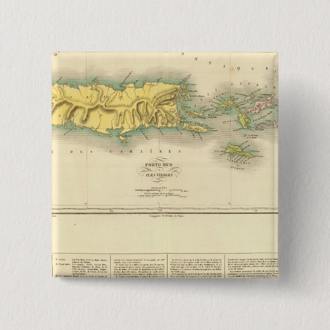 Puerto Rico, Virgin Islands Button (Front)