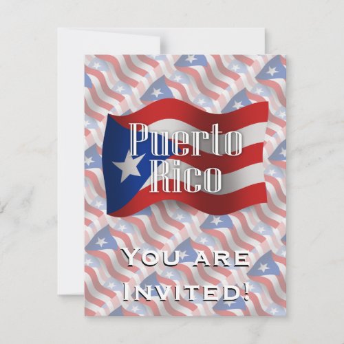 Puerto Rico Waving Flag Invitation