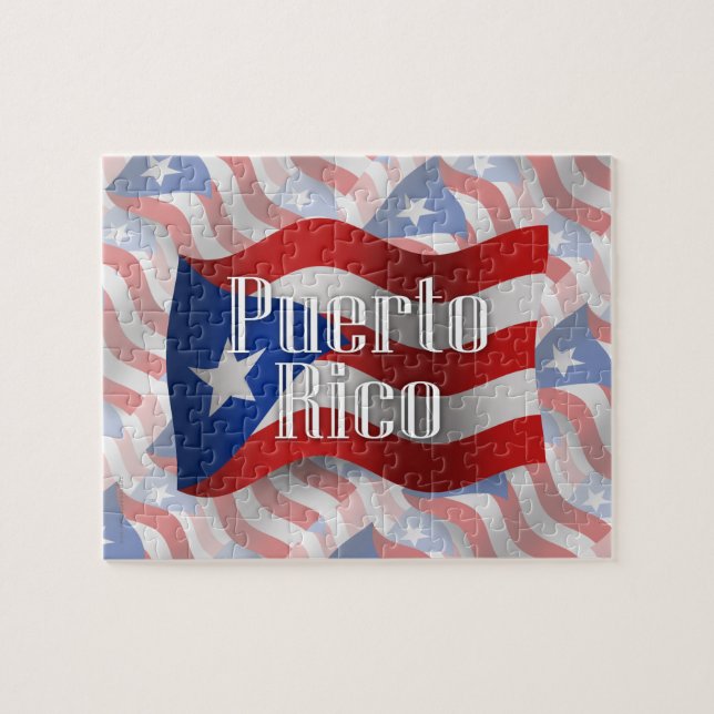 Puerto Rico Waving Flag Jigsaw Puzzle (Horizontal)