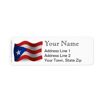 Puerto Rico Waving Flag Label by representshop at Zazzle