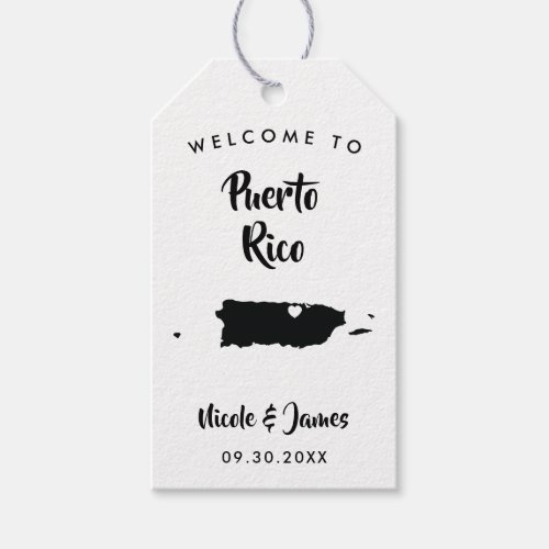 Puerto Rico Wedding Welcome Bag Tags Map Gift Tags