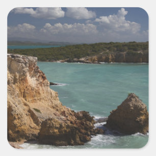 Puerto Rico, West Coast, Cabo Rojo, coastline 3 Square Sticker