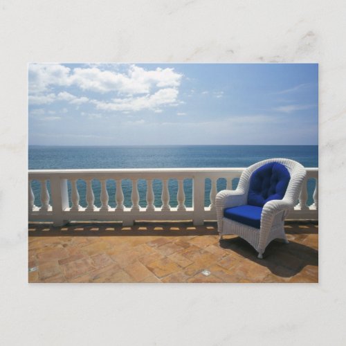 Puerto Rico Wicker chair and tiled terrace at Postcard