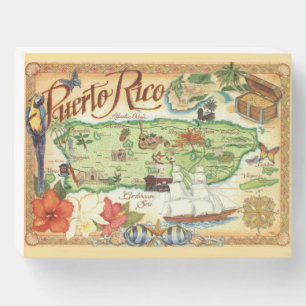Puerto Rico  Wooden Box Sign