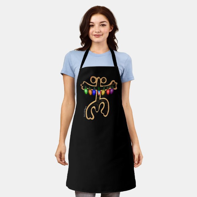 Puerto Rico Xmas Coqui Taino Symbol Boricua Flag Apron (Worn)