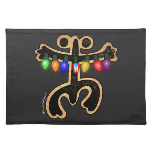 Puerto Rico Xmas Coqui Taino Symbol Boricua Flag Cloth Placemat