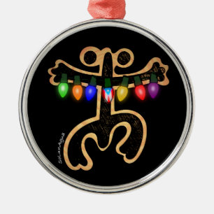 Puerto Rico Xmas Coqui Taino Symbol Boricua Flag Metal Ornament