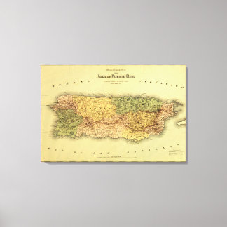 Puerto RicoPanoramic MapPuerto Rico Canvas Print