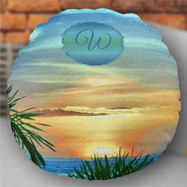 Puerto Sunset 1557 Round Pillow (Creator Uploaded)
