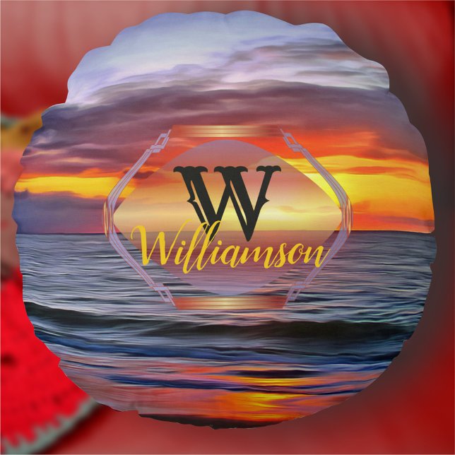 Puerto Sunset 1739 Round Pillow (Creator Uploaded)