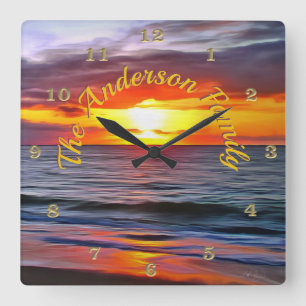 Puerto Sunset 1739 Square Wall Clock