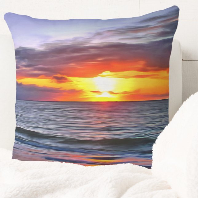 Puerto Sunset 1739 Throw Pillow (Creator Uploaded)