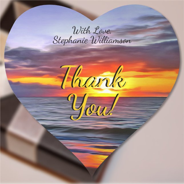 Puerto Sunset Thank You 1739 Heart Sticker (Creator Uploaded)