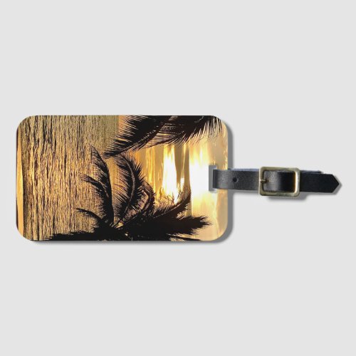 Puerto Vallarta Golden Summer Sunset Luggage Tag