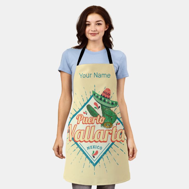 Puerto Vallarta Jalisco Mexico dancing cactus Apron (Worn)