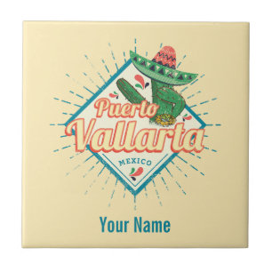 Puerto Vallarta Jalisco Mexico dancing cactus Ceramic Tile