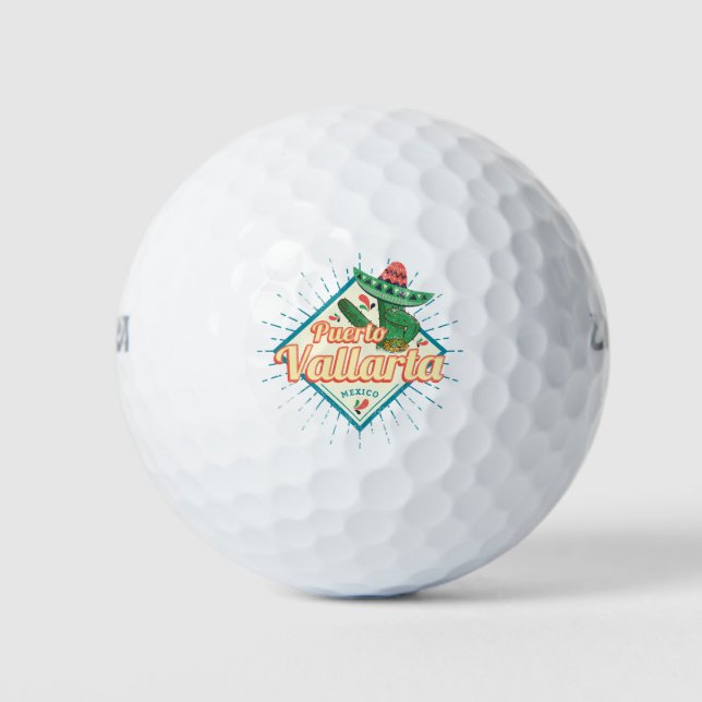 Puerto Vallarta Jalisco Mexico dancing cactus Golf Balls (Front)
