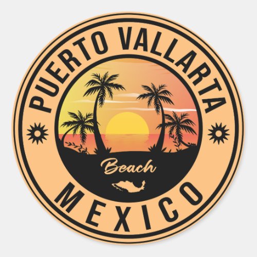Puerto Vallarta Mexico beach Mexican Playa Classic Round Sticker