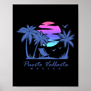 Puerto Vallarta Mexico Beach Vacation Retro Vintag Poster