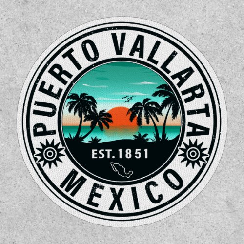 Puerto Vallarta Mexico Retro Sunset Souvenirs 60s Patch