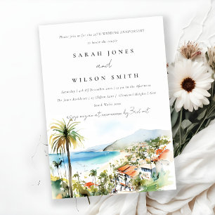 Puerto Vallarta Mexico Scape Wedding Anniversary  Invitation