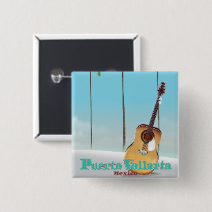 Puerto Vallarta Mexico travel poster Button