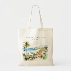 Puerto Vallarta Mexico Watercolor scape Wedding Tote Bag