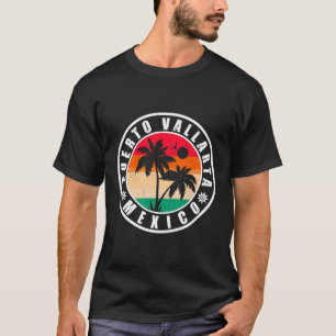 Puerto Vallarta Palm Tree Retro 80s Mexican Playa T-Shirt