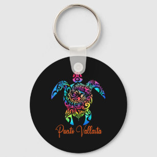 Puerto Vallarta Sea Turtle Family Vacation Summer  Keychain