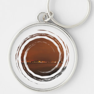 Puerto Vallarta Skyline at Night; No Greeting Keychain