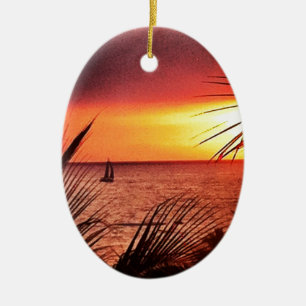 Puerto Vallarta Sunset Ceramic Ornament
