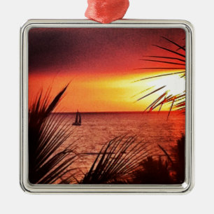 Puerto Vallarta Sunset Metal Ornament