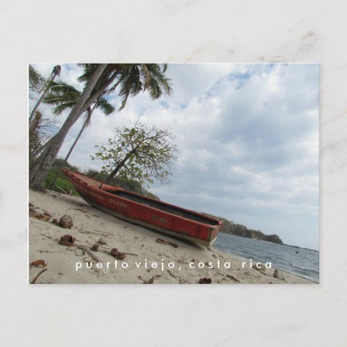 Puerto Viejo Boat on Beach Costa Rica Postcard