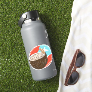 Puertorico Coconut Spanish Hand Drawn Sticker
