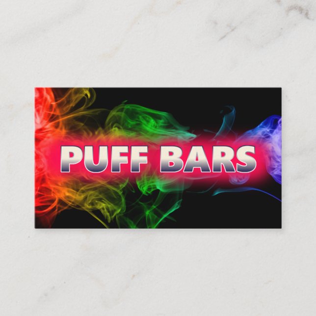 Puff Bar Disposable Vapes Black Business Card (Front)