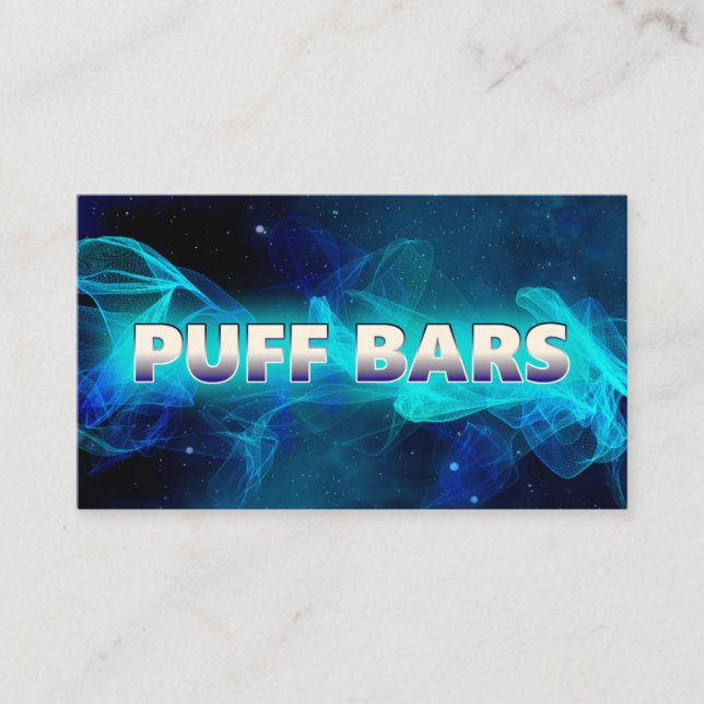 Puff Bar Vape Blue And Black Business Card (Front)