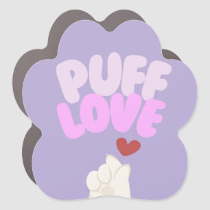 Puff love car magnet for cat lovers
