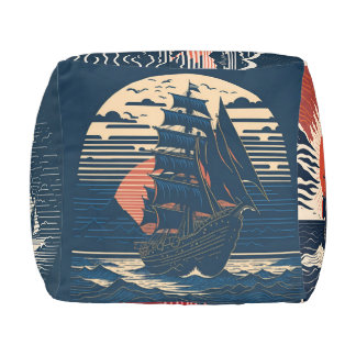 puff ship hobbies retro blue ocenan pouf