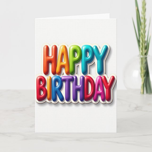 Puffed Birthday Joy Card (Front)