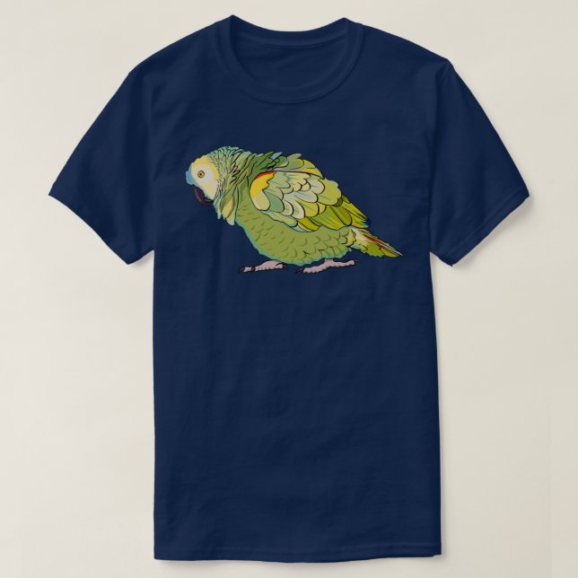 Puffed Blue Fronted Amazon Parrot T-Shirt (Design Front)
