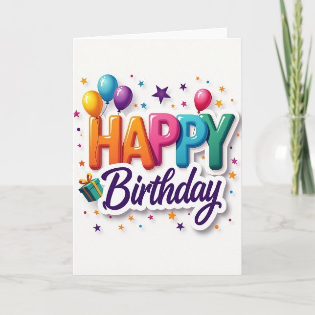 Puffed Letter Birthday Card (Front)