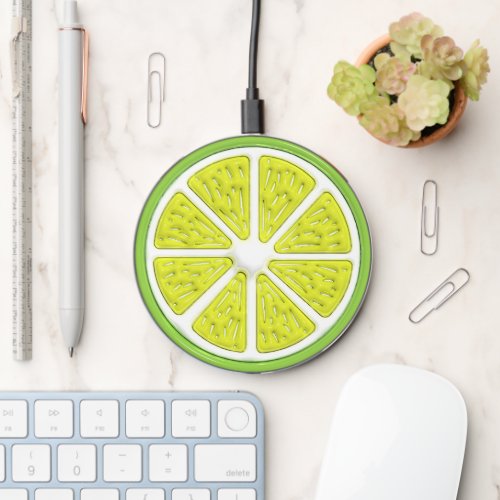Puffed Lime Slice Wireless Charger